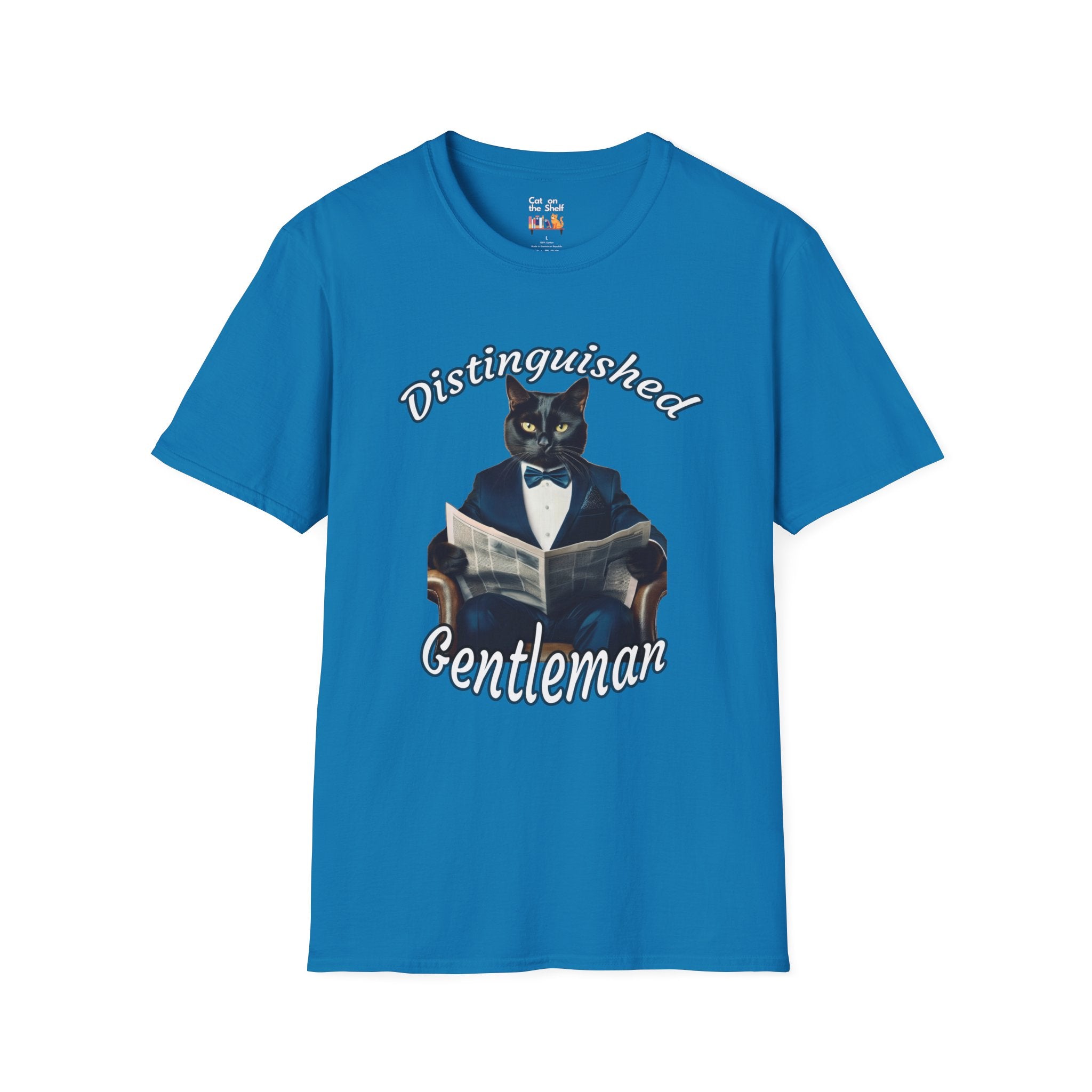 Distinguished Gentleman Cat With Bowtie Unisex Softstyle T-Shirt