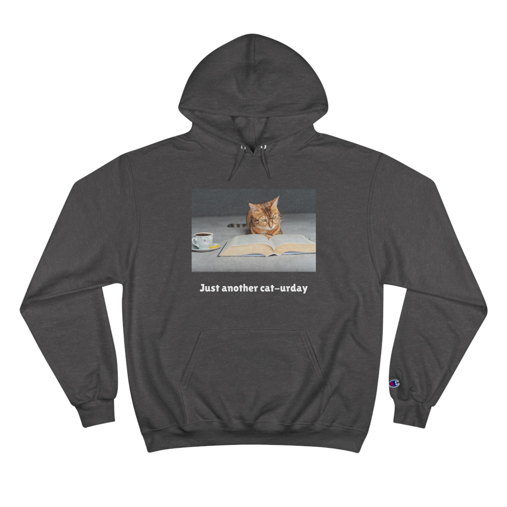 Just Another Cat-urday Cat Reading Book Champion Hoodie