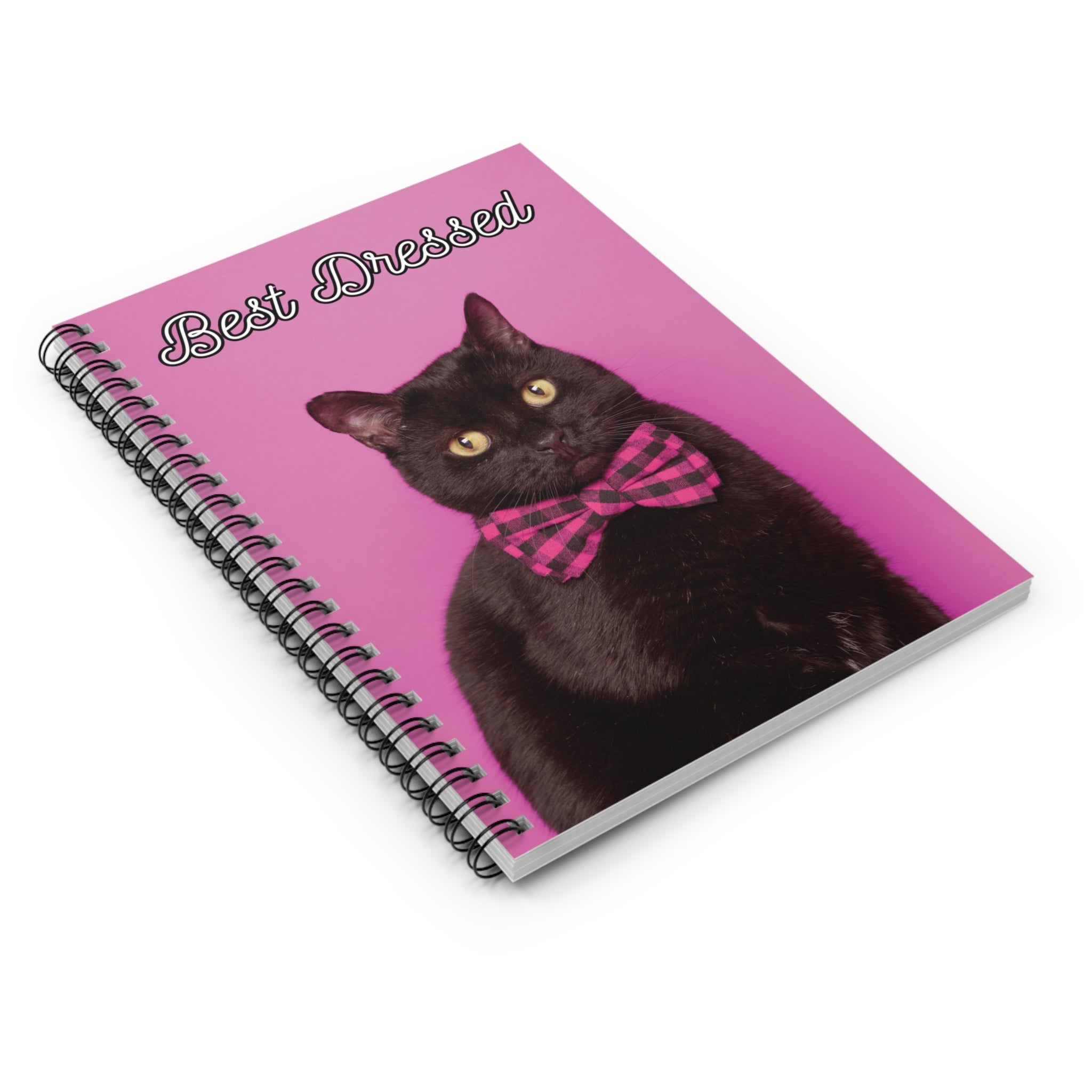 Cat with Pink Bowtie Best Dressed Spiral Notebook